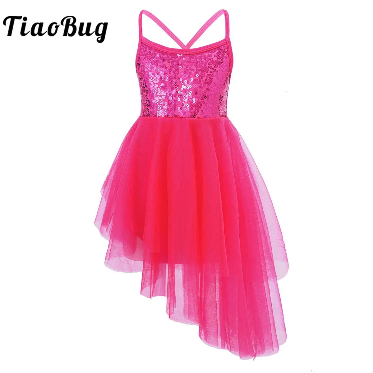 kids-girls-sequins-leotard-ballet-dance-dress-asymmetrical-tulle-stage-performance-costume-contemporary-lyrical-dancewear