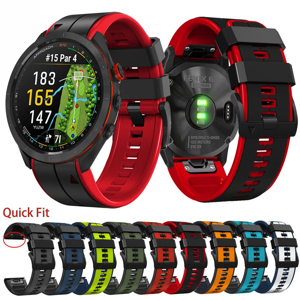 

Ремешок для наручных часов, быстросъемный силиконовый браслет для Garmin touchs70, S60, S62, размер 22 мм, браслет 26 мм