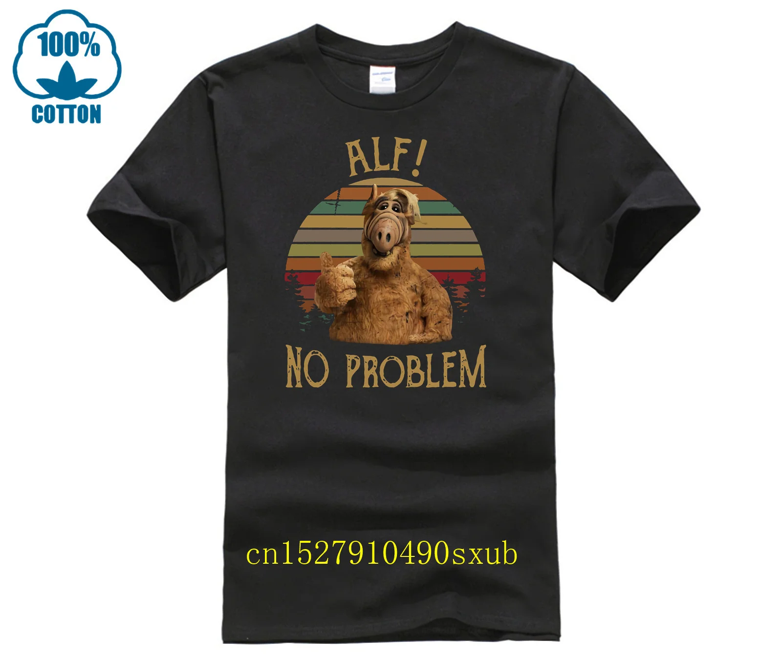 Alf Alien T-Shirt Vintage Senza Problemi T-Shirt Manica Corta Da Uomo