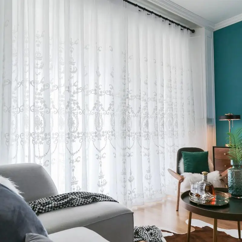 

MK825-White simple living room curtains