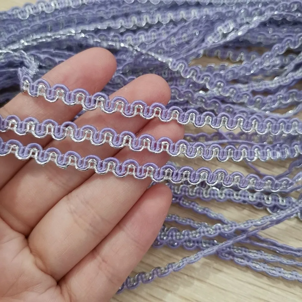 Elegant Gold & Silver Shiny Edge S-Shape Lace Trim - 23M x 5mm