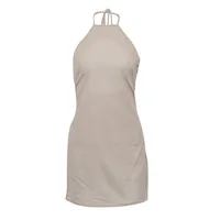 Robe de plage dos nu en coton et lin pour femmes, tenue décontractée, simple, sexy, en fibre, pour l'été 5