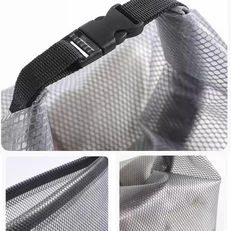 Waterproof Cosmetic Storage Bag Large Capacity Fitness Clothing Swimming Handbag Portable Shopping Travel Buckle Type Mesh Bags