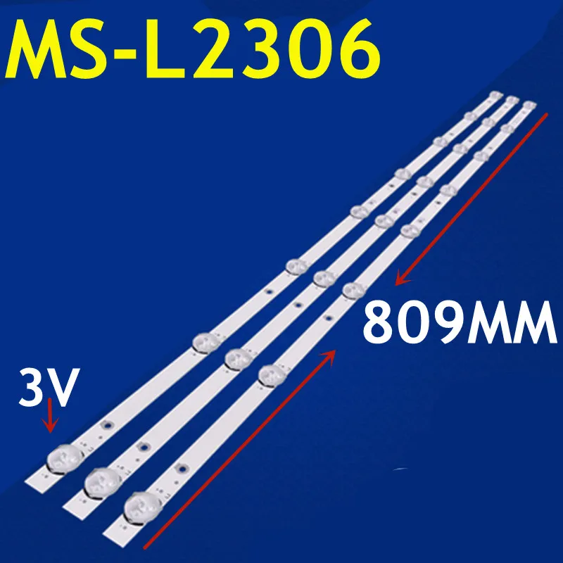 

15PCS LED Backlight strip For selecline 43" led tv 43s1812 MS-L2306 V2 43TDSA 8leds 6V 81CM