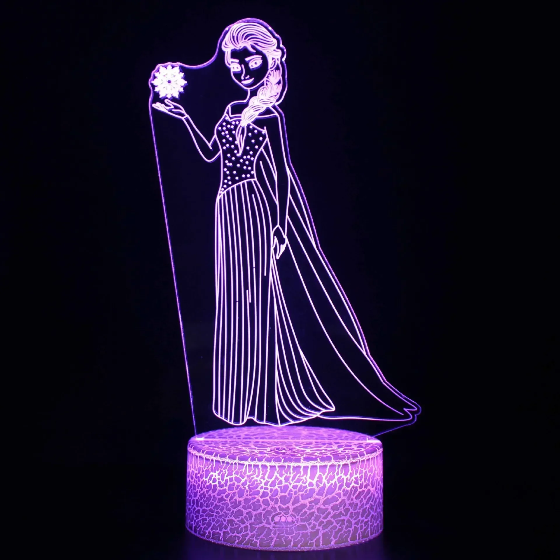 

Disney Anime Princess Elsa Princess Belle 3D Light 16 Color Change Remote Control Creative Night Light Birthday Gift Light