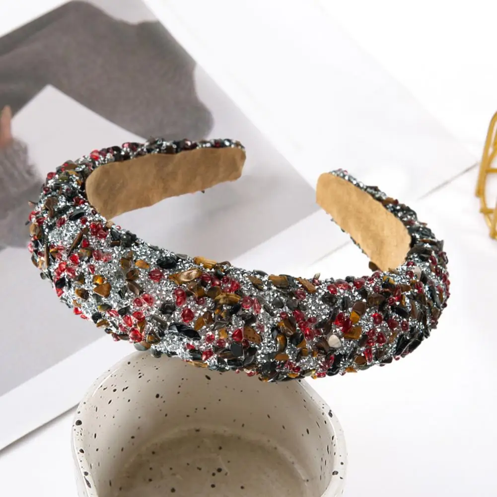

Girls Headband Colorful Embellished Wide Band Headband Luxury Fashion Hair Accessories for Women Baroque Gemstone Headband