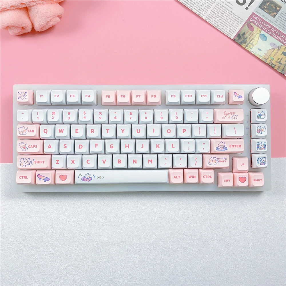 Coelho bonito PBT Key Caps, Perfil XDA, Personalizado Kawaii Dos