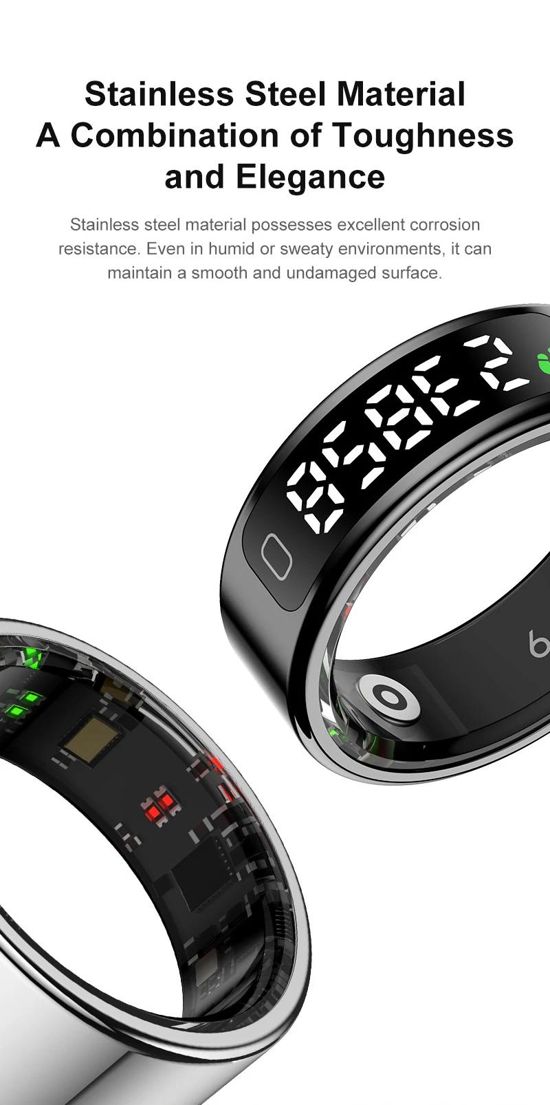 NEW R11C Smart Ring Heart Rate Blood Oxygen Sleep Monitoring Multi Sports Mode R