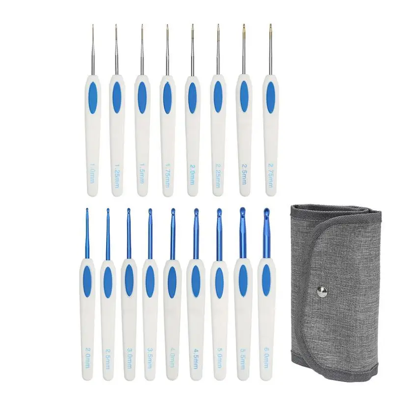 

17pcs Crochet Needles Set Multifunctional Knitting Needles Portable Lightweight Crochet Hook With Soft Grip Handle Sewing Tools
