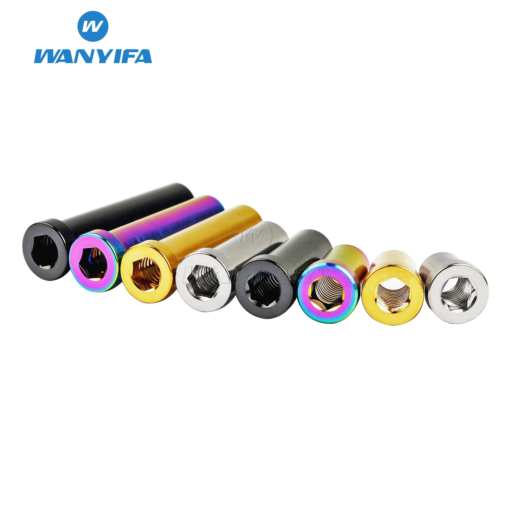 Wanyifa Ti Nut M6 Full Length 13/15/17/21/23/25/31.5/33/35/37mm for Bicycle Brake Caliper C Clamp Fix Titanium Fastener Hexagon Nuts Titanium Flange Nuts Flange Nut
