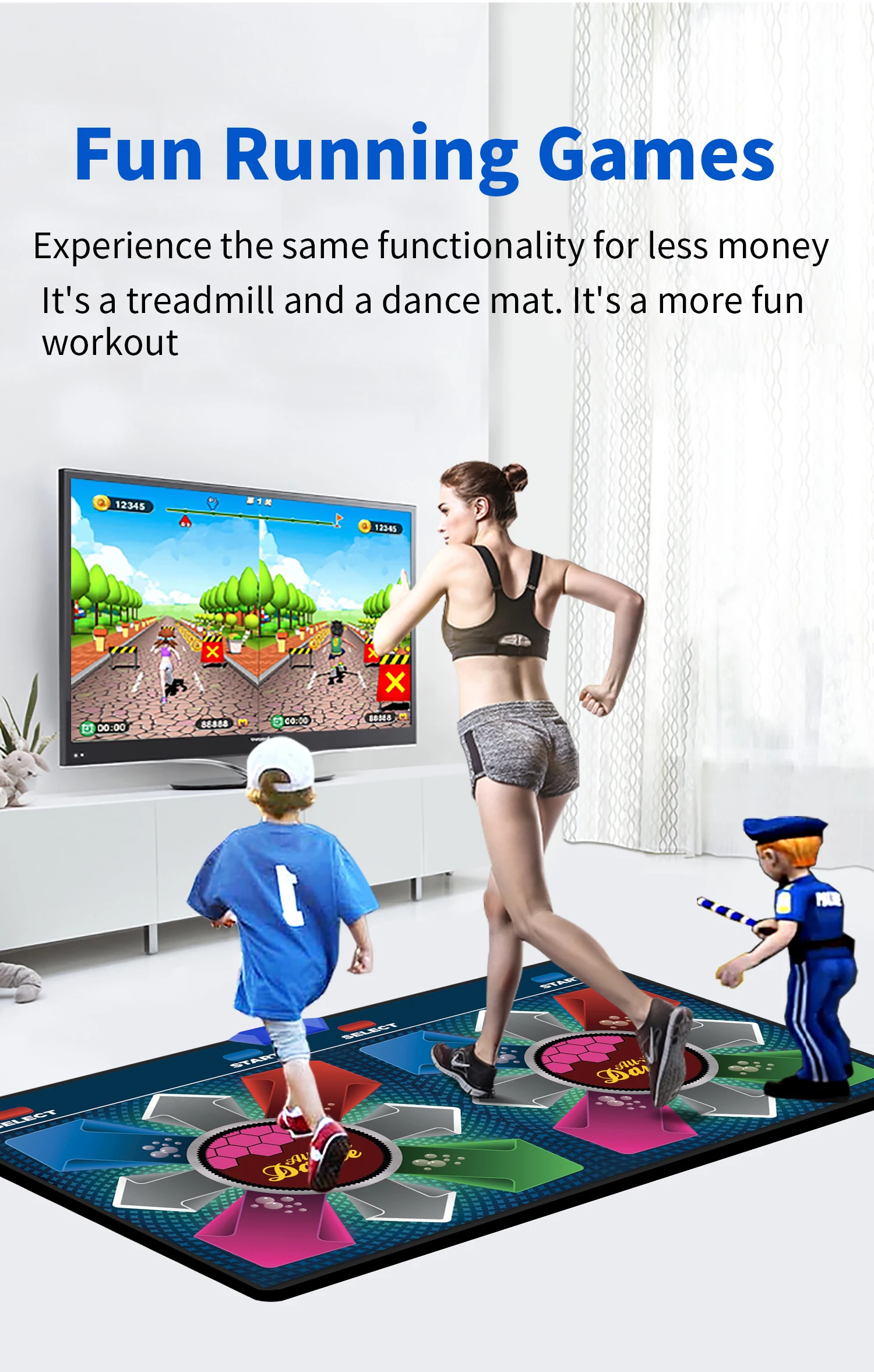 Tapis de danse musical pour enfants et adultes, carte de 64G et
