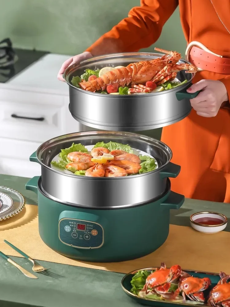 220V Multifunctional Electric Steamer 3 Layers Large Capacity Smart Cooking Pot with Timer for Home CCD 1