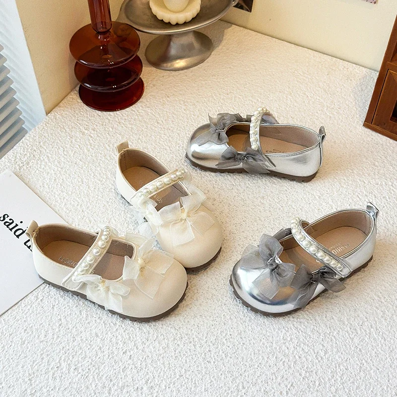 Leather Kids Ballet Flat Shoes for Girls