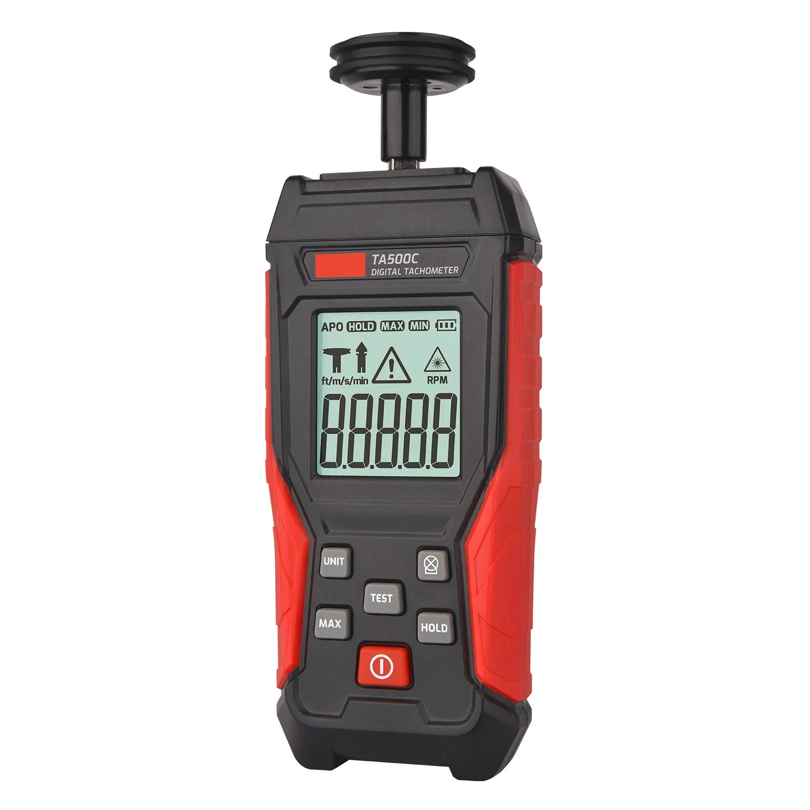 TA500C Digital Laser Tachometer Contact/Non-Contact/Dual Mode RPM Meter Engine S