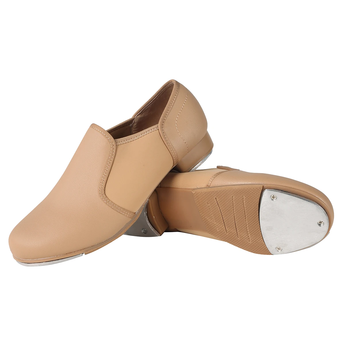 Dynadans Unisex PU Leather Slip On Tap Dance Shoes for Women and Men dance shoes