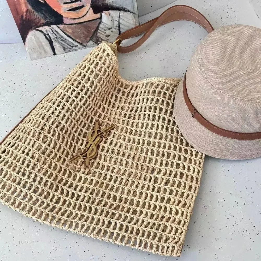 Hot Selling New Fashionable and Atmospheric Large Capacity Women's Woven Bag, Niche Hollow Grass Woven Bag, Commuting Storagebag 4