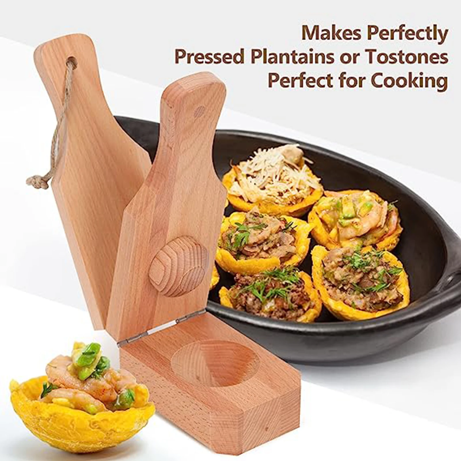 Tostones Plantain Press Wooden Plantain Smasher 6.3x2.36x2.36 In Sturdy  Banana Smasher Maker for Stuffing Tostones Tostonera PlantainPotato Mashers