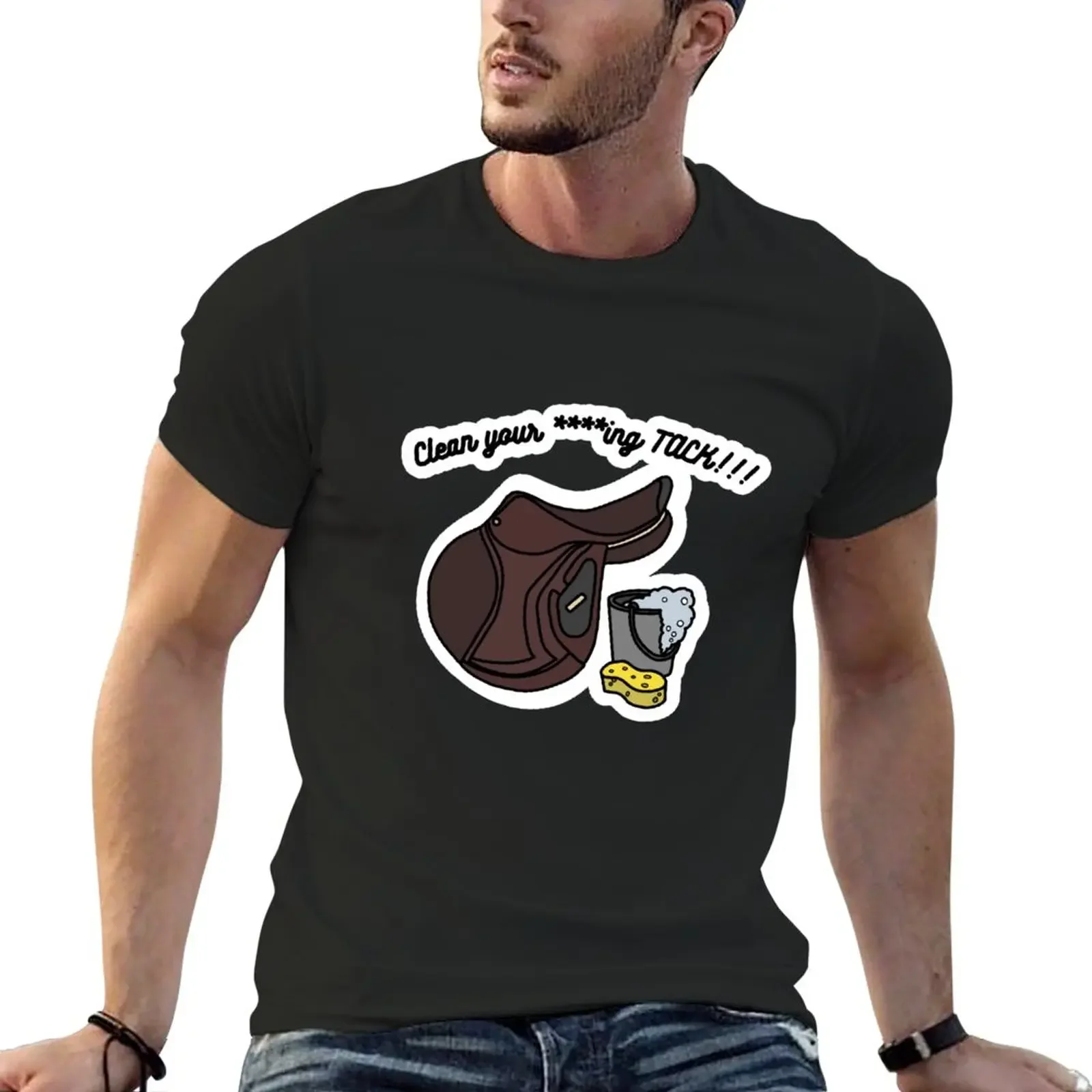 

Clean your tack T-Shirt customs summer top mens cotton t shirts