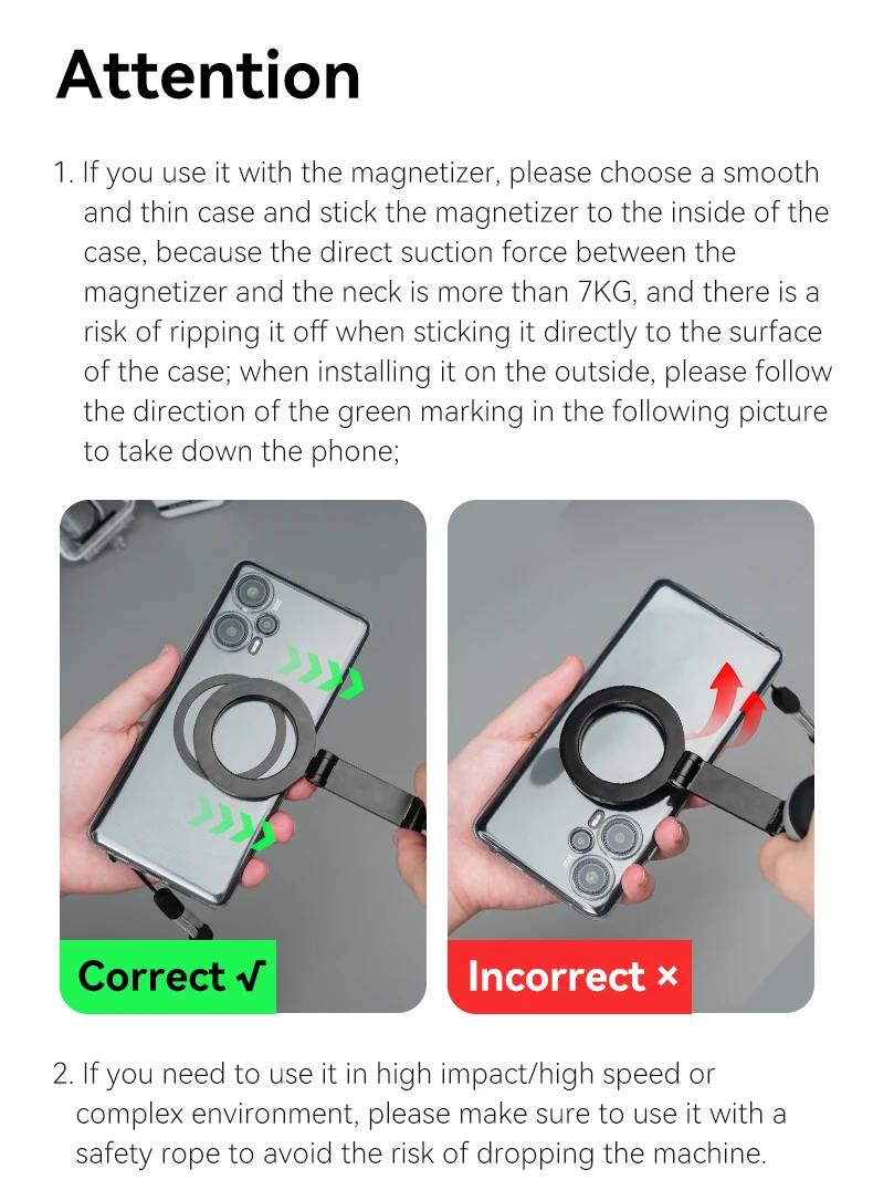 TELESIN Silicone Phone Magnetic Neck Mount Quick Release Hold for Iphone 15 14 1