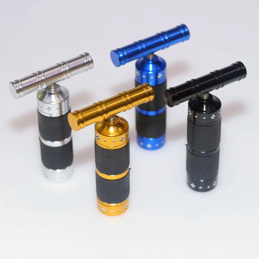 T-shaped aluminum manual cigarette press rotating jacket non-slip plastic cover small smoking accessories smoking accessories