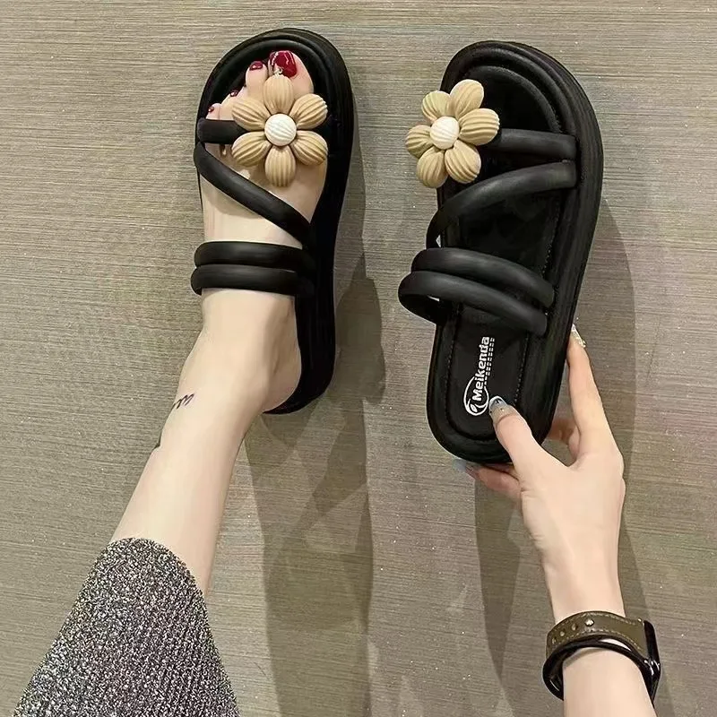 Summer Women's Sandals New Sunflower Slippers Indoor Bathing Anti Slip Leisure Comfortable Outdoor Beach Sandals Slippers