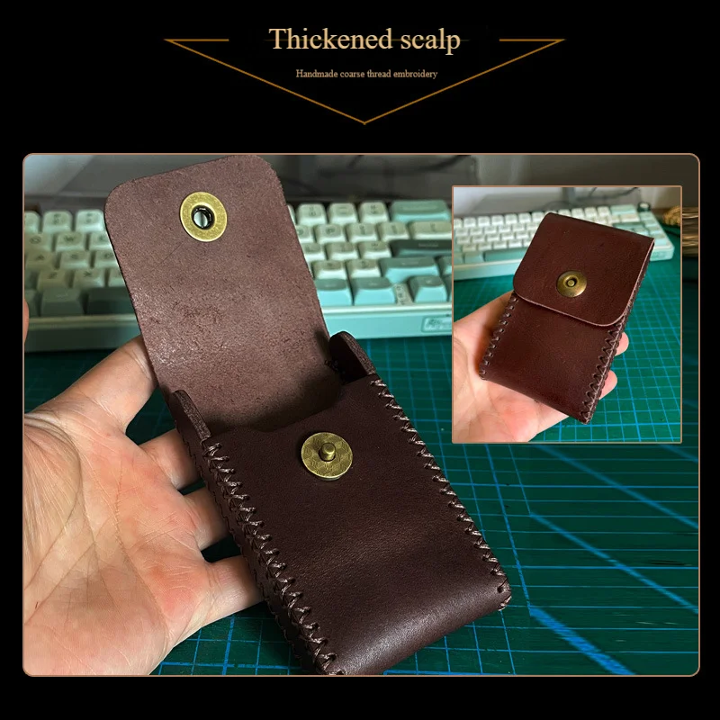 Vintage 100s Slim Portasigarette Borsa Portasigarette In Pelle Fatta A Mano Fascino Classico Accessori Per Fumatori Da Uomo Regali Fini  15 - 9