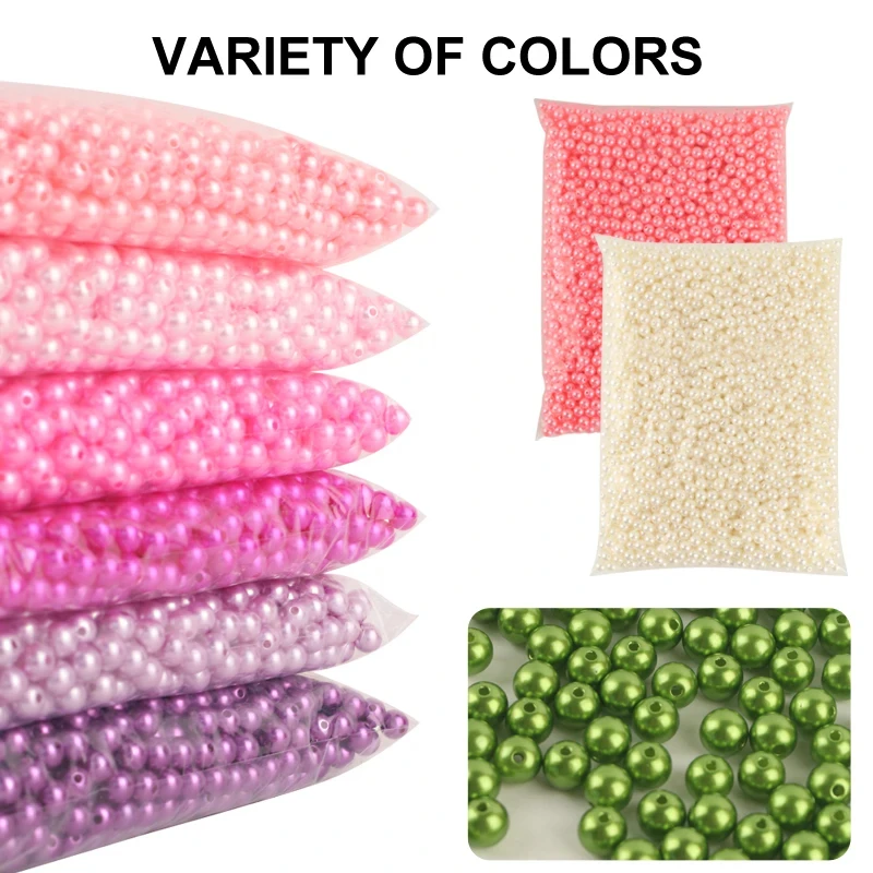 Plastic Beads 3mm 4mm 5mm 6mm 8mm 10mm 12mm round Shape ABS Pearl for Beads Production DIY Hand-soldering
