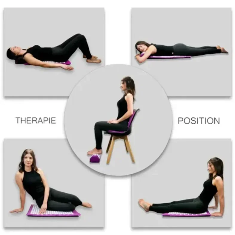 Stress Back Cushion Massage Yoga Mat Back Pain Relief Needle Yoga Massage Mat Acupressure Relieve Pad with Pillow fitness mat