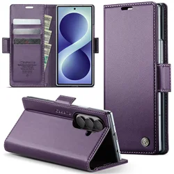 Luxurious Flip Case with Wireless Charging and Card Slots for Galaxy Z Fold 8 Ultra (PURPLE)