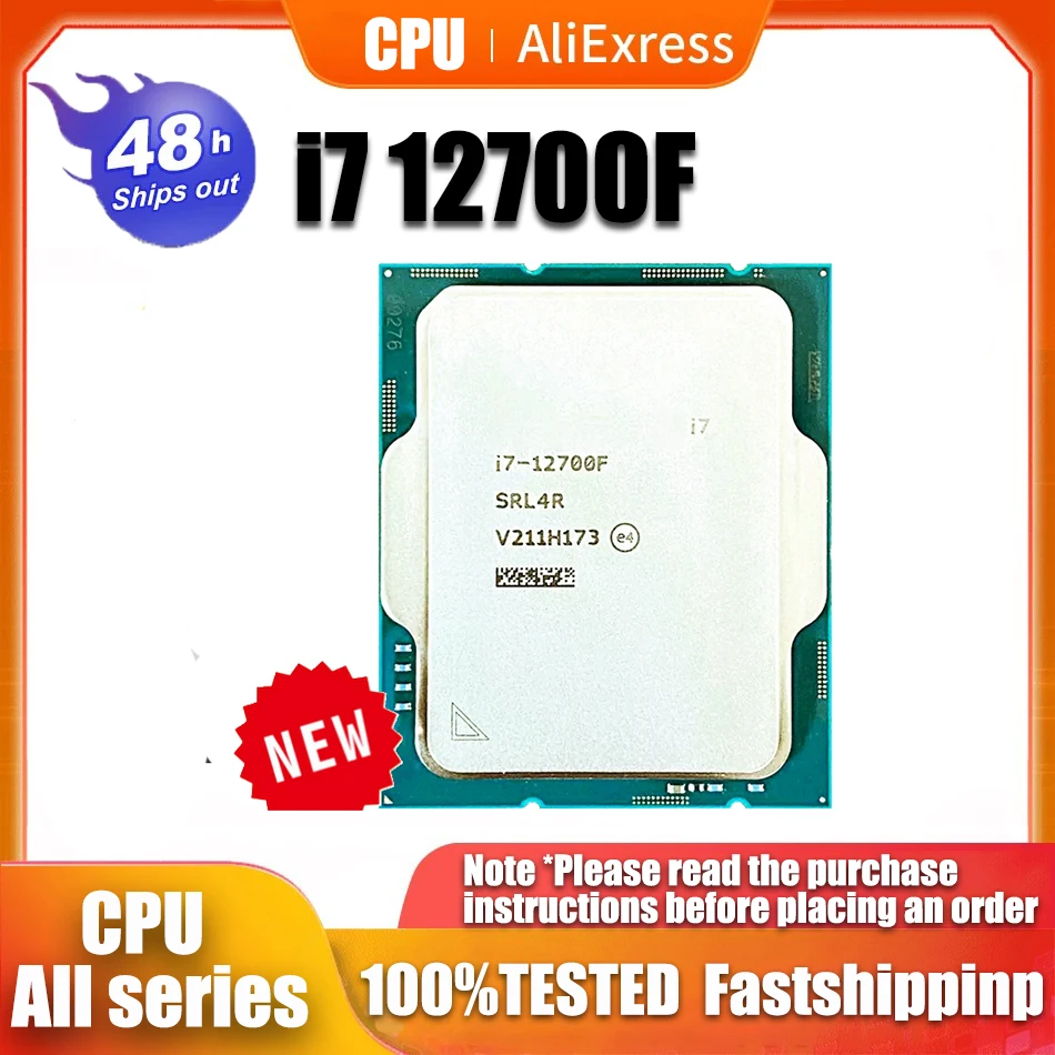 Nuovo Processore Cpu Intel Core I7 12700F 4.9 Ghz 12 Core 20 Thread 65W Lga 1700 Senza Ventola