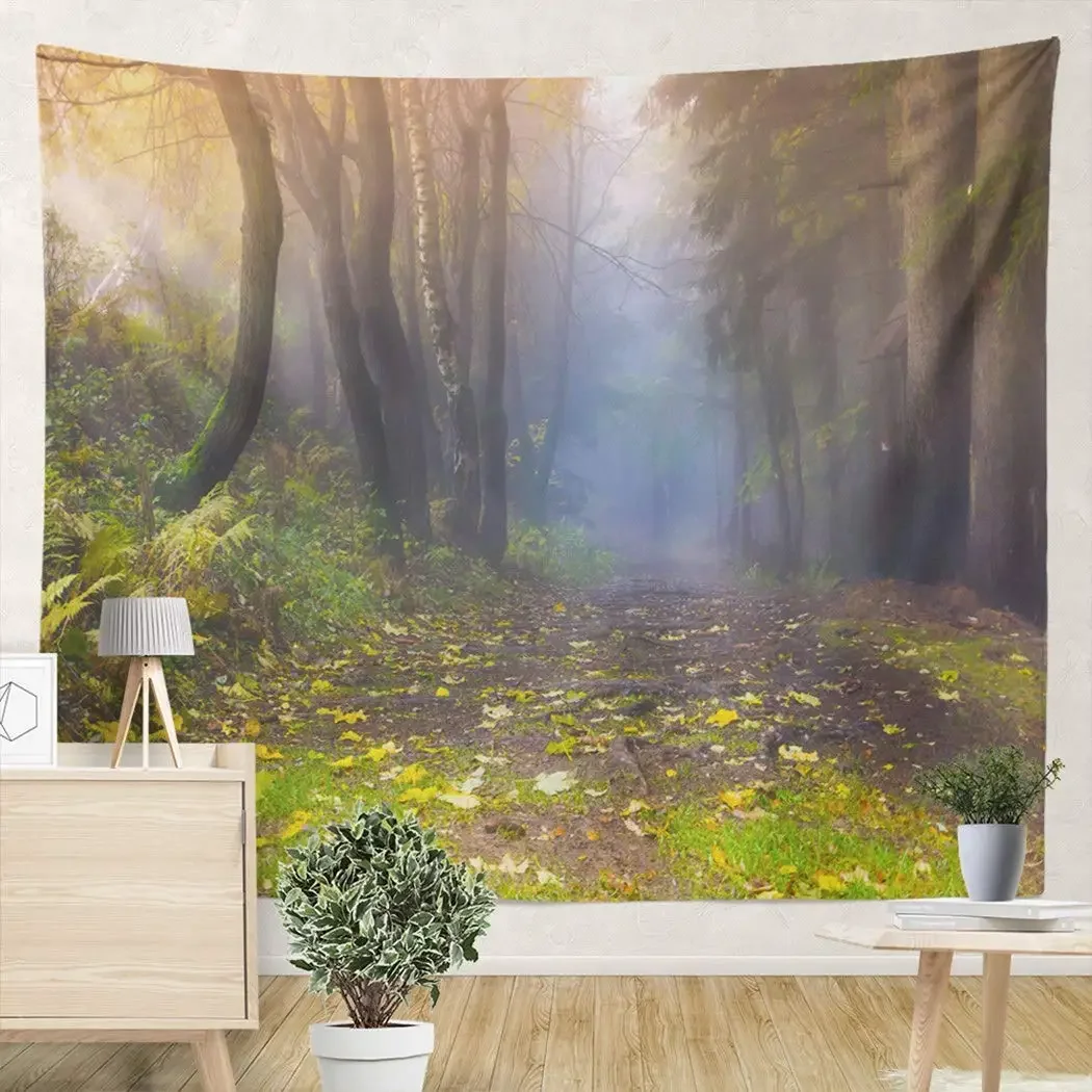 VIKAMA Mountain Pine Forest Wandteppich, der eine frische, natürliche Atmosphäre schafft, ideal für Schlafzimmer, Wohnzimmer und Gästehäuser. – Detail 8