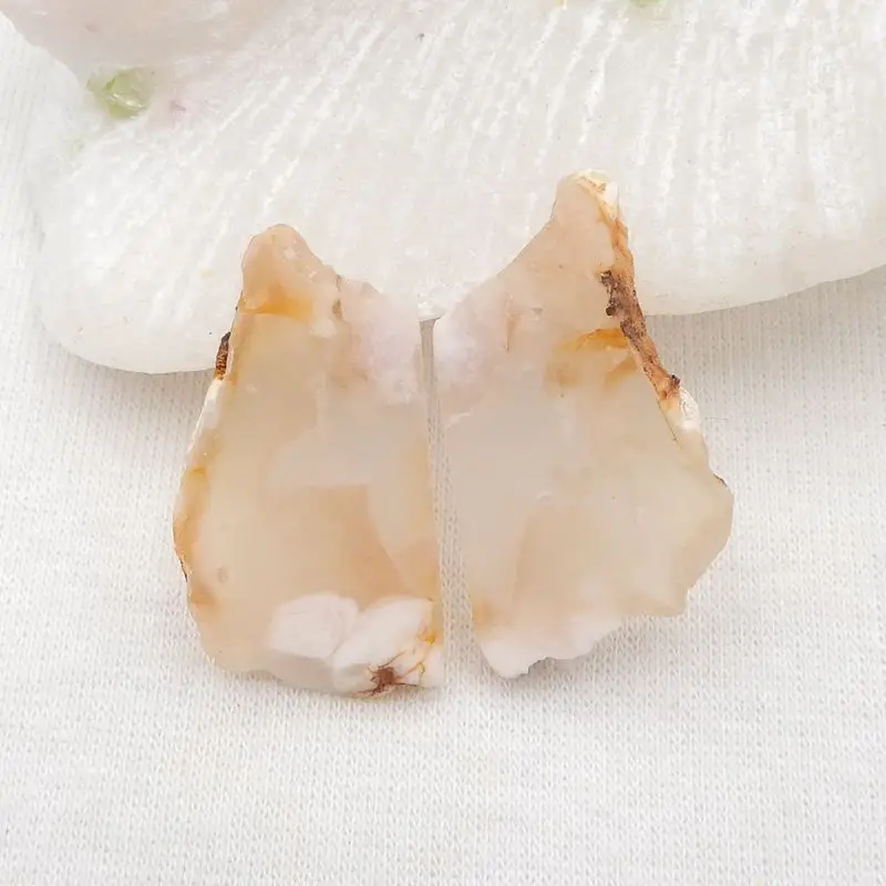 

Natural Stone Cherry Agate Nugget Front Drilled Earring Bead 29x16x3mm 6g Fashion Jewelry Women Earrings Accessory