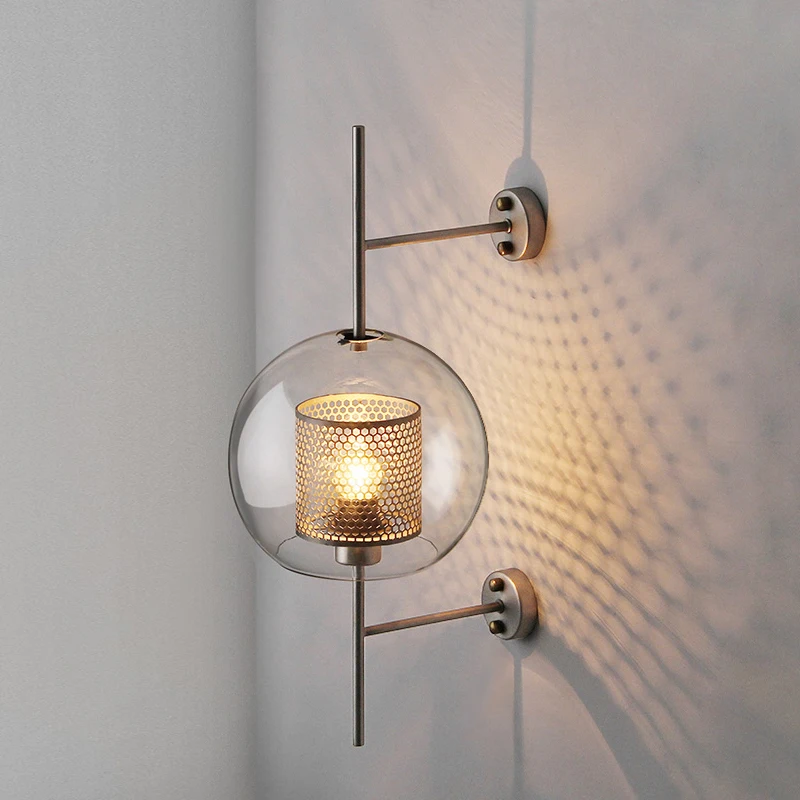 Modern Glass Wall Lamps Fixture Luminaire Sconce Lighting Bedside Living Room Home Decoration Aisel Horridor Golden Ball Light wall sconces light wall lamp