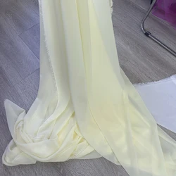 Pink and Purple Chiffon Fabric for Clothing and DIY Projects (Light Yellow)
