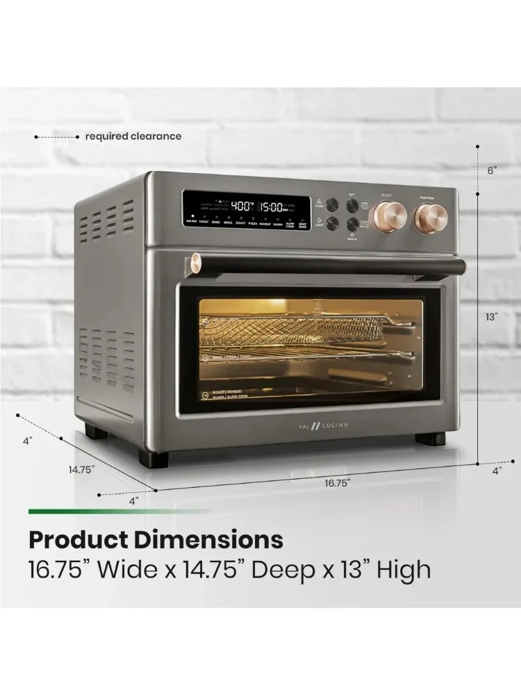Infrared Heating Air Fryer Toaster Oven, Large Countertop Convection Oven 10-in-1 Combo, Easy Clean, with Recipe Book, 26.3 Qt 2