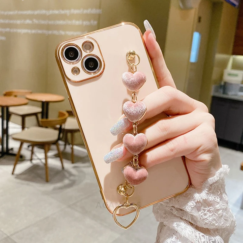 Love Heart Bracelet Luxury Chain Phone Case Cover