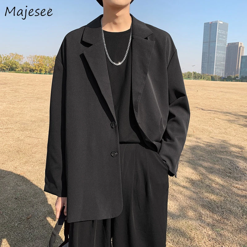 

Blazers Men Gentle Students Cool Handsome Casual High Street Japanese Korean Stylish Designer Baggy Clothing Ins Harajuku Autumn