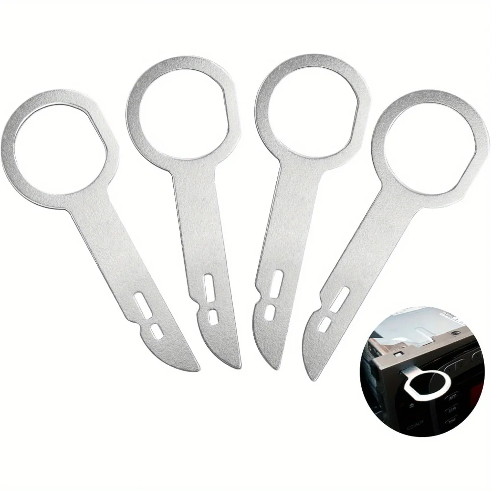4Pcs Radio Stereo Entfernung Extractor Schlüssel Release Pin Kopf Einheit Audio Installieren Werkzeug Für Volkswagen Audi Mercedes Benz BMW Auto teile – Detail 6