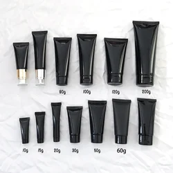 Black Plastic Refillable Squeeze Bottle for Cosmetics and Skin Care Cream