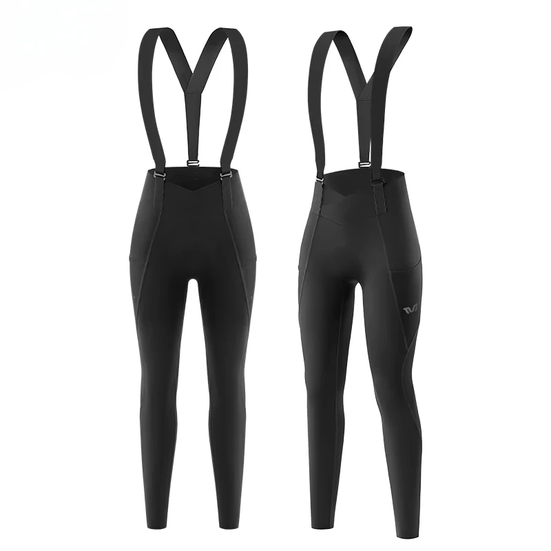 FZCSPEED Women's Padded Jersey with Mesh Pockets Cycling Pants Removable with 3-D Padding Cold Weather Protection Winter Gear