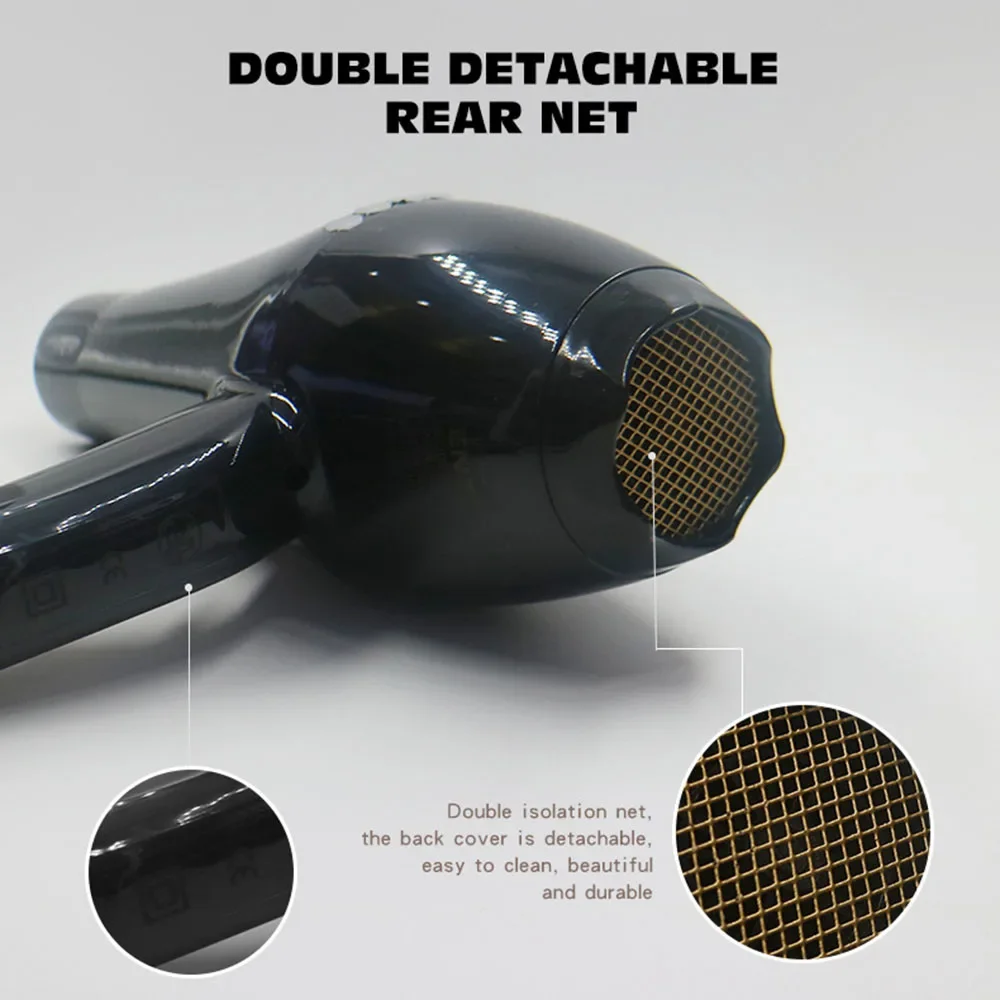 Hair Dryer Portable Hair Dryer Hair Styler Air Hair Styler Hair Styling Set 6000W Hair Dryer 6 Gears Low Noise Lightweight Blower with 2 Nozzles For Salon High Speed Strong Wind