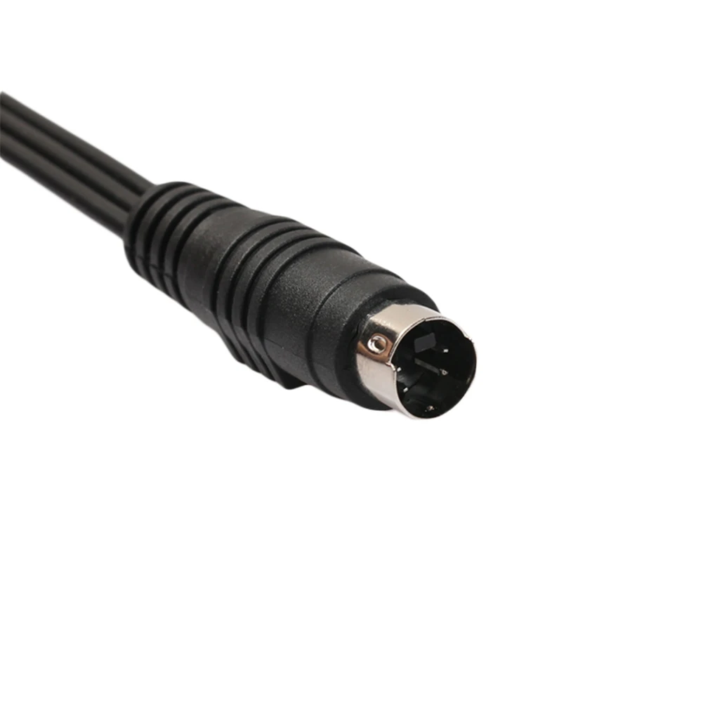 4 Pin S-Video To 3 RCA Adapter Cable Conversion Cord Black Audio Video Composite Extension Cable Copper Core for Computer Laptop