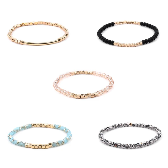 Pymach Dainty Gold Pearl Crystal Beaded Bracelets Set for Women 14K Real  Gold Plated Bead Pearl Crystal Beads Bracelet Stake Paperclip Link Chain  Bracelets Gold Bracelets for Women Trendy Jewelry - Yahoo