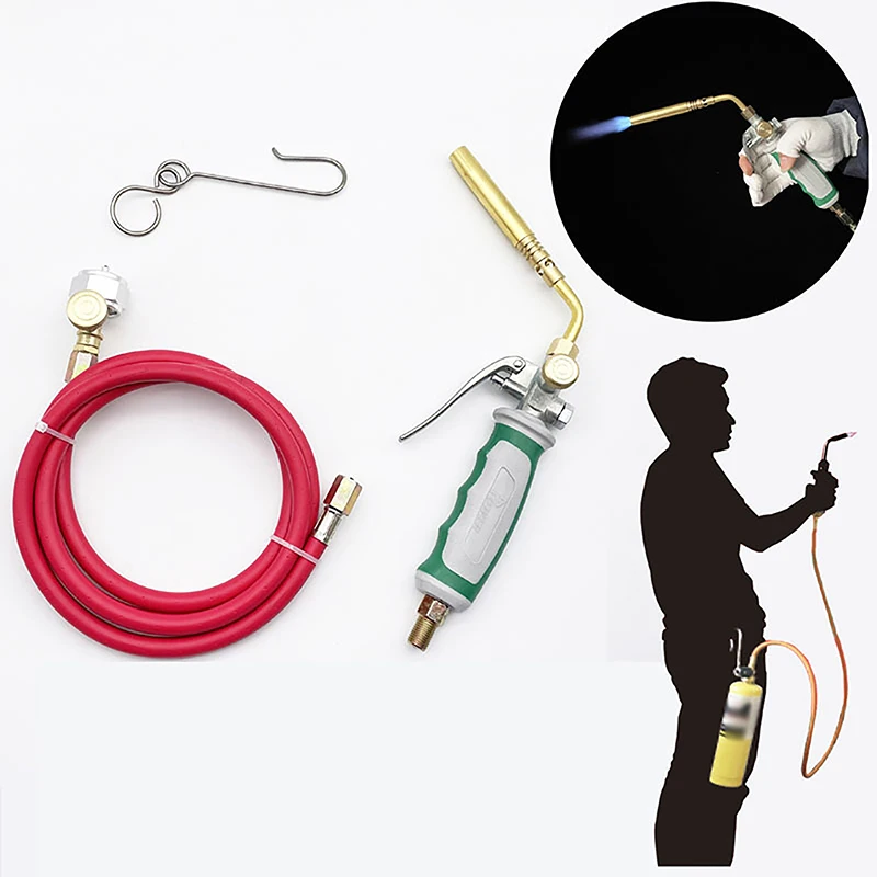 High Temperature Gas Welding Torch With 1.6M Hose+Hook (No Gas Cylinder) Propane Welding Maintenance Flamethrower Welding Gun 2