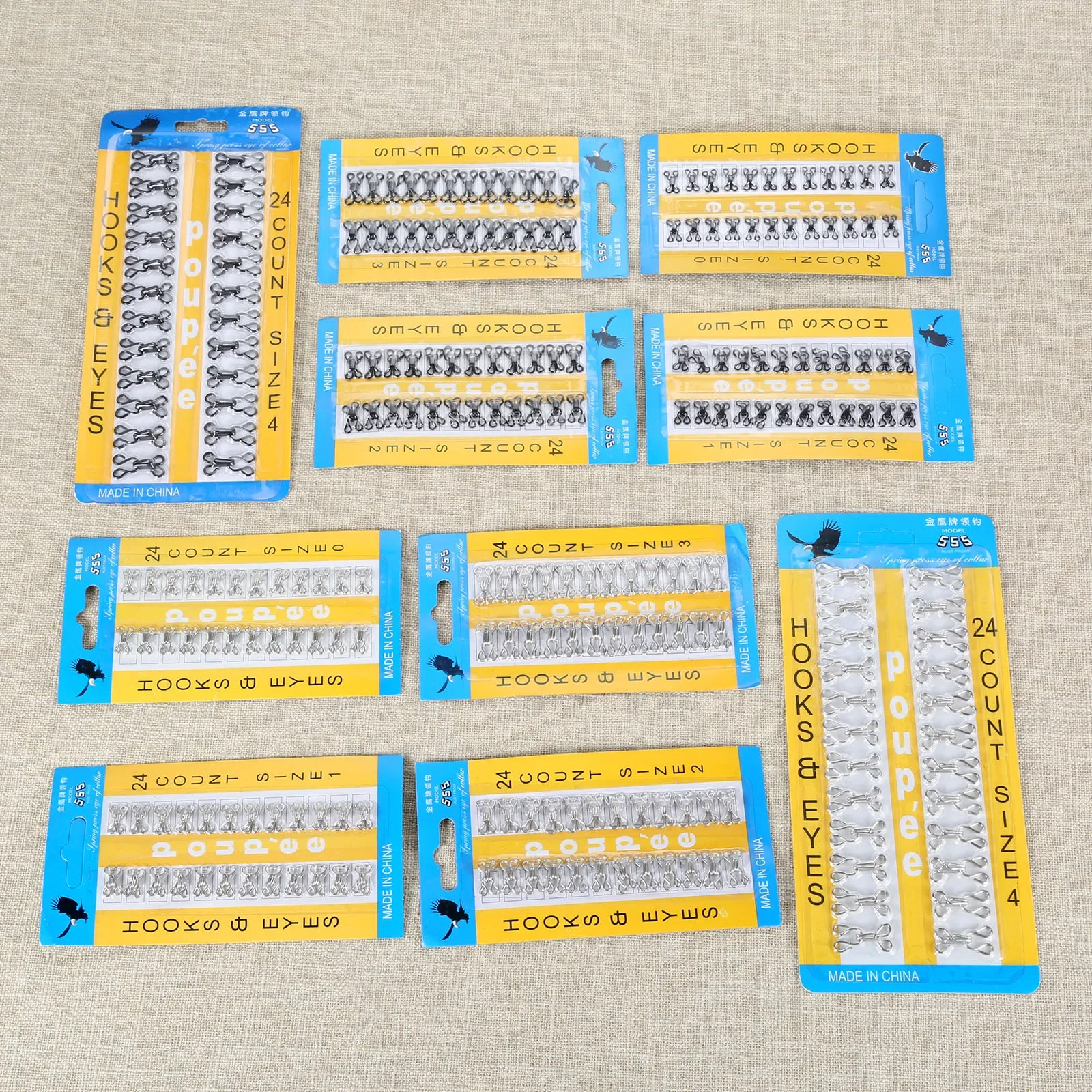 Garment Sewing Accessories 2 Bags Cloth Hook and Eye Fastener Metal Buckle Button for Suit Dress Collar Jacket Woolen Coat Shirt