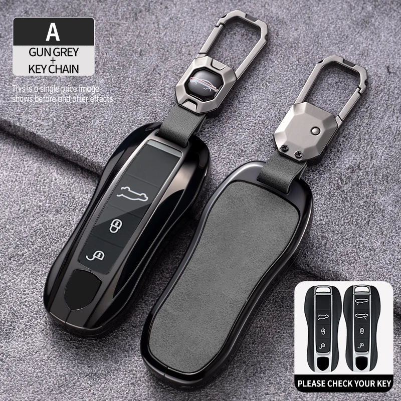 

Car Smart Remote Key Case Cover Protector Holder Shell For Porsche Panamera Macan Cayenne Cayman Boxster 911 9ya 971 KeyChain