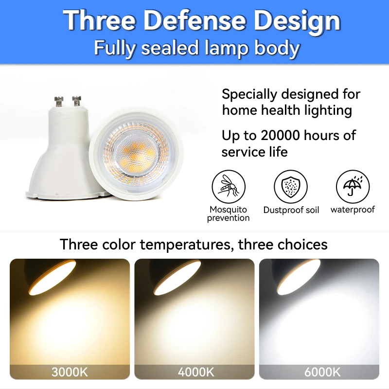 Description Picture 2 of itemGU10 Bulb Led Spot Light 110V 220V Bombillas Led Spotlight Led Track Lights Bulb GU10 Led Lights Bulb 5W Alogen Lamp for Room