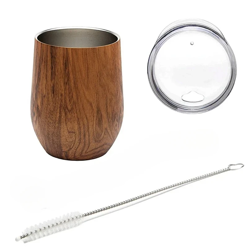 Stainless Coffee Gourd Tea Cup Set 12Oz Double-Wall Mate Water with Lid 1 Bombillas Straws Filter Spoon&Brush yerba mate cup