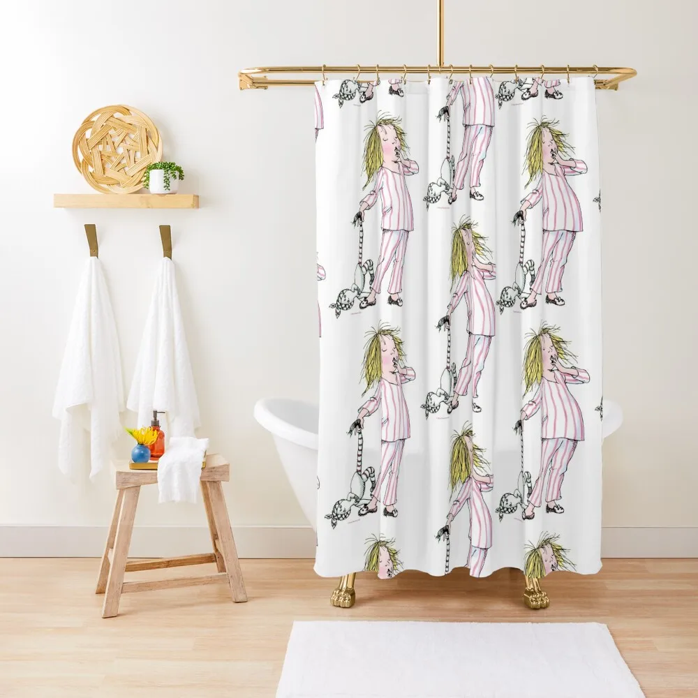 

Yawning Eloise in her Pajamas Shower Curtain Bathtub Bathroom Fabric Waterproof Shower Funny Shower Curtain