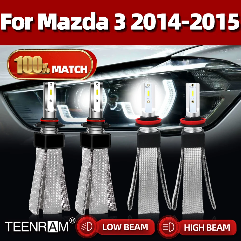 

240W 40000LM Car Headlight H11 HB3 9005 Led Headlamps Bulbs 12V 6000K White Car Light High Low Beam For Mazda 3 2014 2015